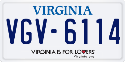 VA license plate VGV6114