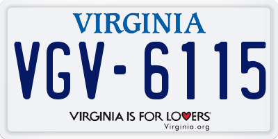 VA license plate VGV6115