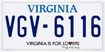 VA license plate VGV6116
