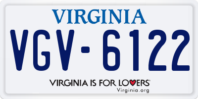 VA license plate VGV6122