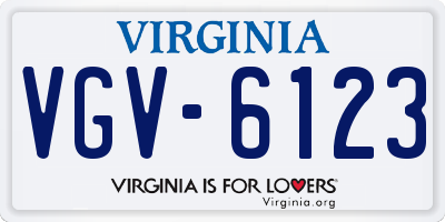 VA license plate VGV6123