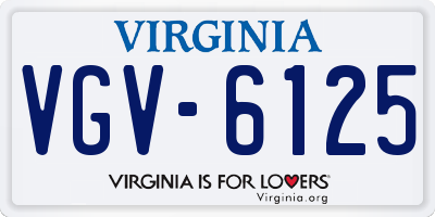 VA license plate VGV6125
