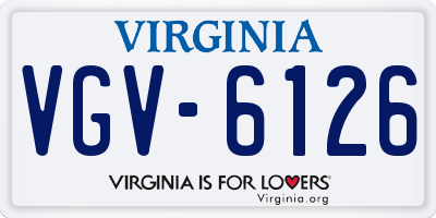 VA license plate VGV6126