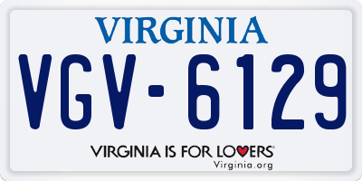 VA license plate VGV6129