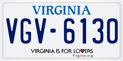 VA license plate VGV6130