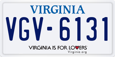 VA license plate VGV6131