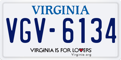 VA license plate VGV6134
