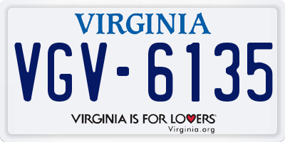 VA license plate VGV6135