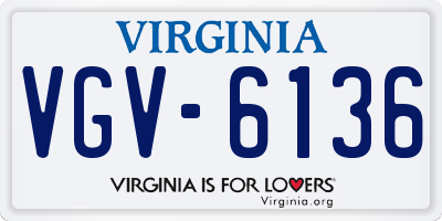 VA license plate VGV6136