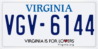 VA license plate VGV6144