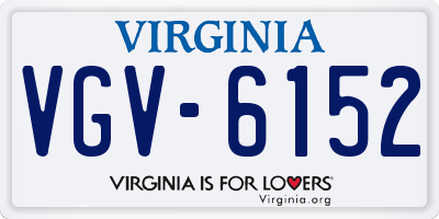VA license plate VGV6152