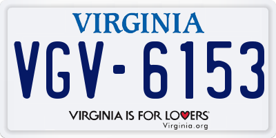 VA license plate VGV6153