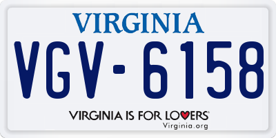 VA license plate VGV6158