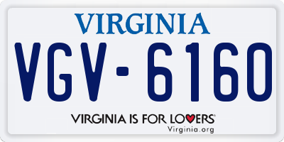 VA license plate VGV6160