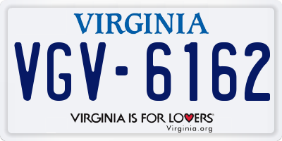 VA license plate VGV6162