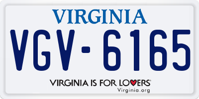 VA license plate VGV6165