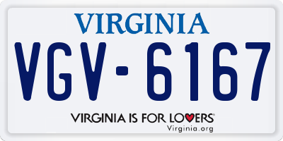 VA license plate VGV6167