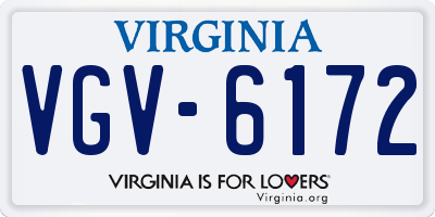 VA license plate VGV6172