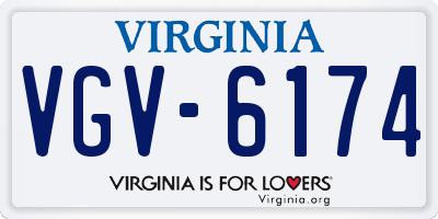 VA license plate VGV6174