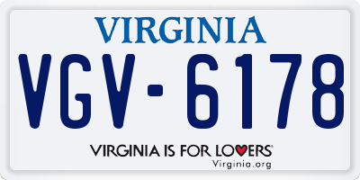 VA license plate VGV6178