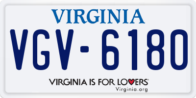VA license plate VGV6180