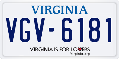 VA license plate VGV6181