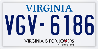 VA license plate VGV6186
