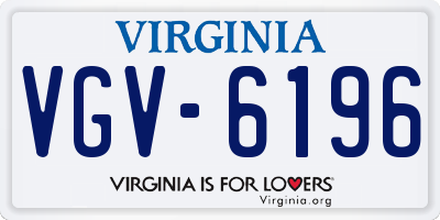 VA license plate VGV6196