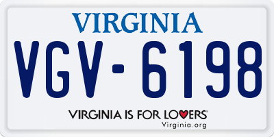 VA license plate VGV6198