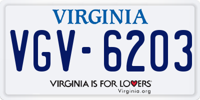 VA license plate VGV6203