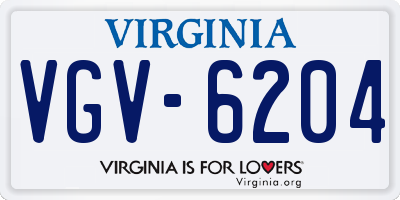 VA license plate VGV6204