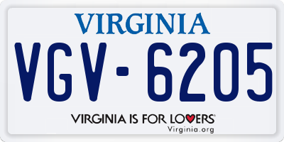 VA license plate VGV6205