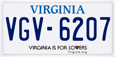 VA license plate VGV6207