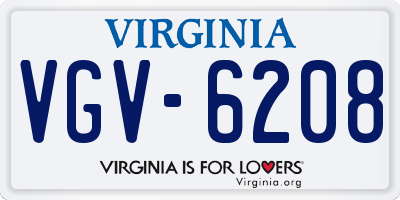 VA license plate VGV6208