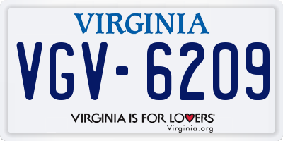 VA license plate VGV6209
