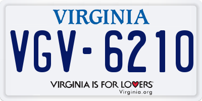VA license plate VGV6210