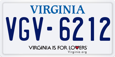 VA license plate VGV6212