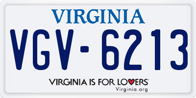 VA license plate VGV6213