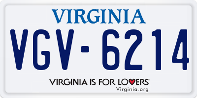 VA license plate VGV6214