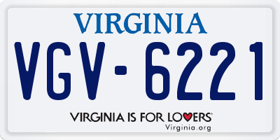 VA license plate VGV6221