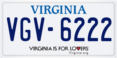 VA license plate VGV6222