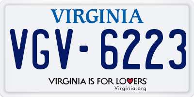 VA license plate VGV6223