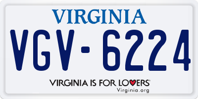 VA license plate VGV6224