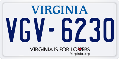 VA license plate VGV6230