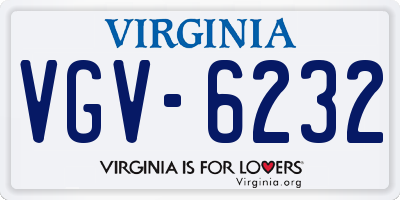 VA license plate VGV6232
