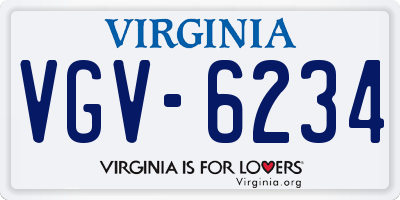VA license plate VGV6234