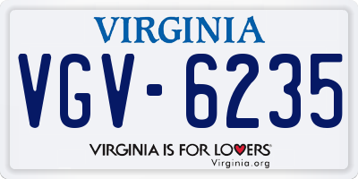 VA license plate VGV6235