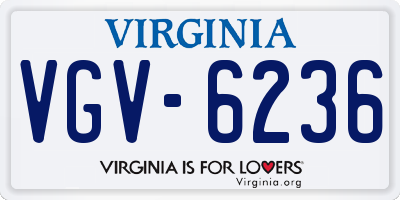 VA license plate VGV6236