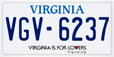 VA license plate VGV6237