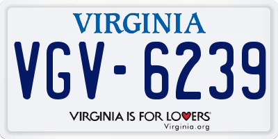 VA license plate VGV6239